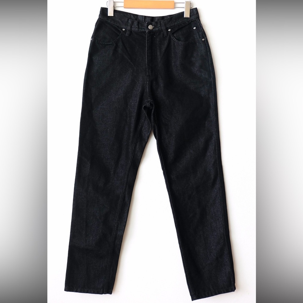 Women’s Harley Davidson Black Metallic Denim Jeans Straight Leg Size 8
